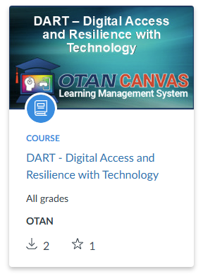 DART Course page overview
